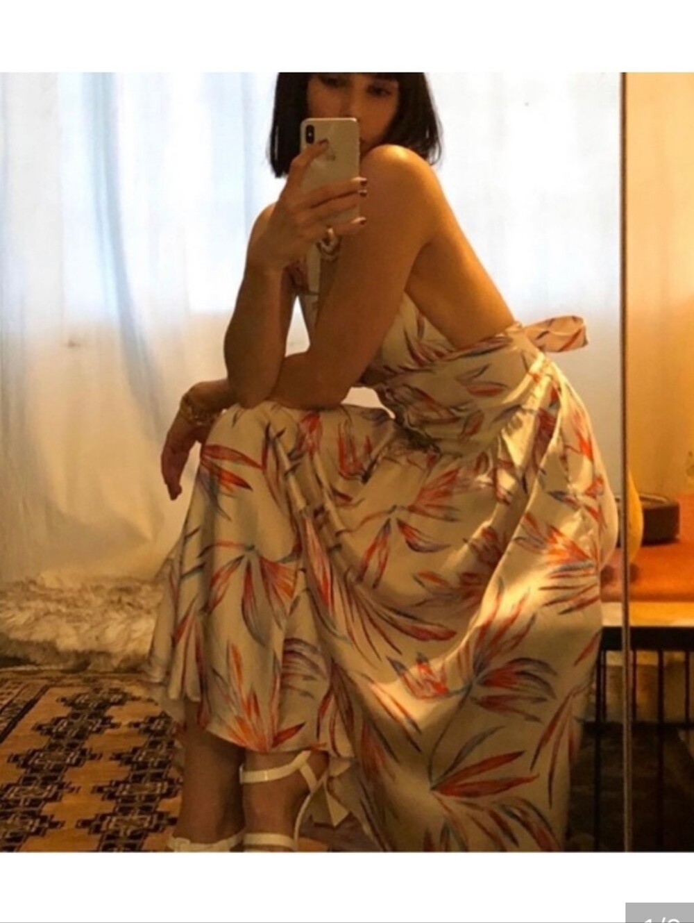 Vanessa Mooney Venus Dress Midi Floral Silk Size Small